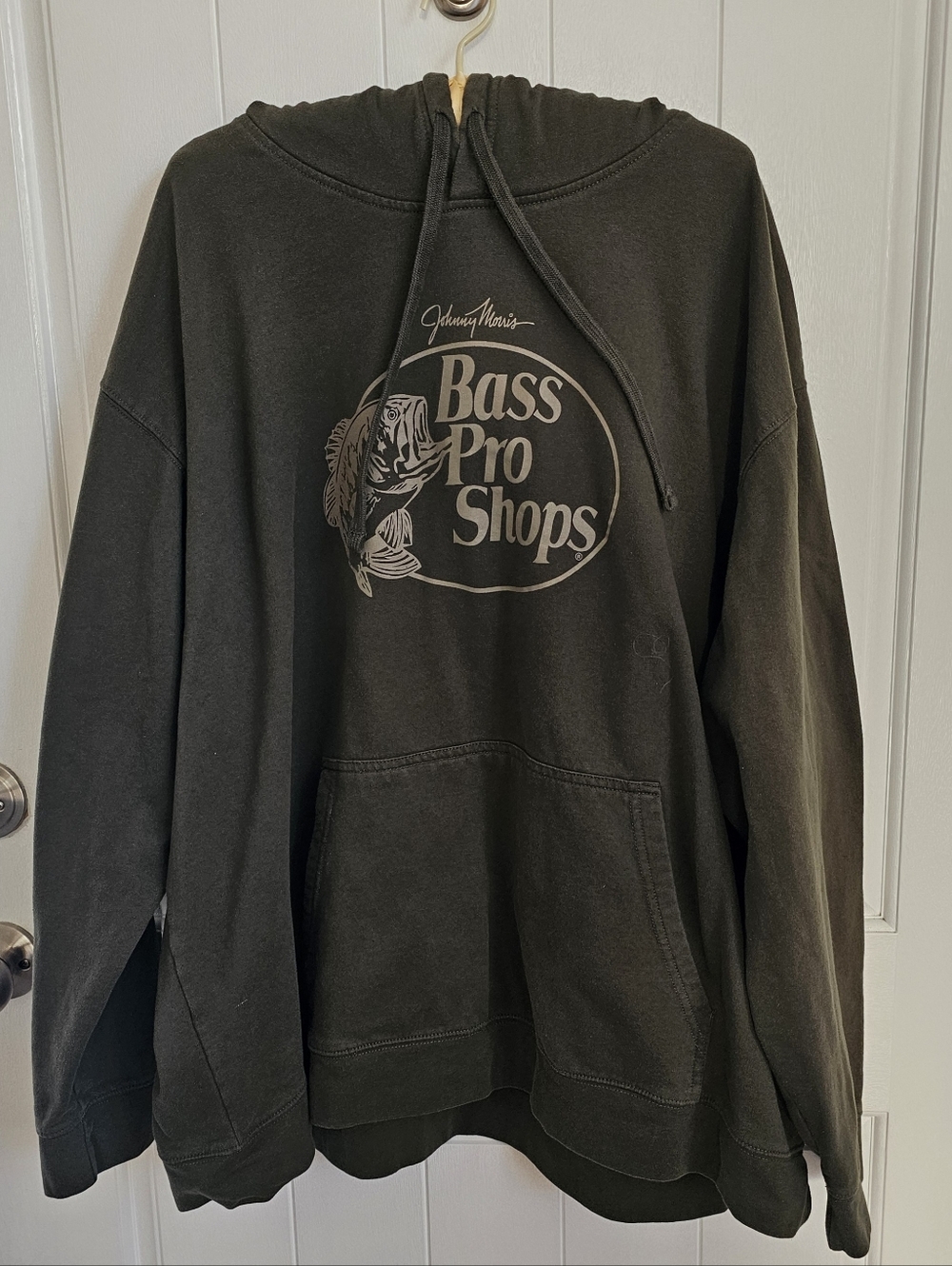 BASS PRO SHOP 3X Mens Green/Gray Pullover Hooded Sweatshirt